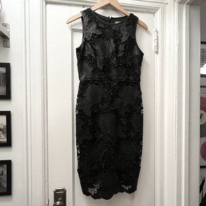 Vince Camuto Black Faux Leather Cutout Floral Dress Sz. 2
